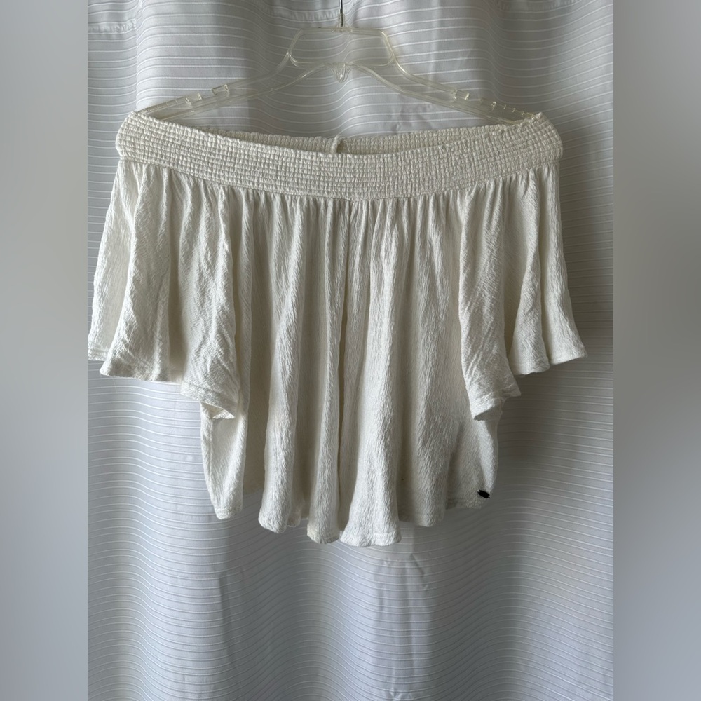 O'Neill Textured White Off the Shoulder Top